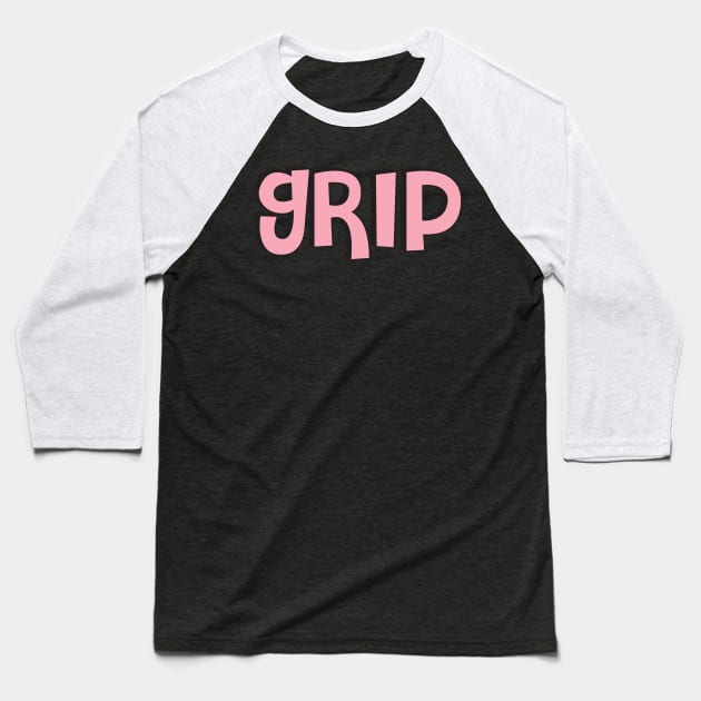 Film Crew On Set - Grip - Pink Text - Front Baseball T-Shirt by LaLunaWinters